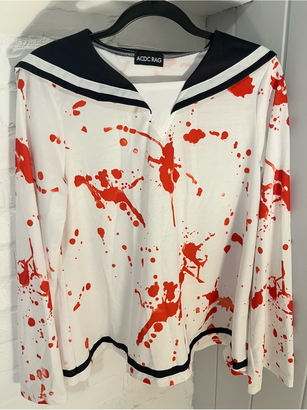 ACDC Rag White Sailor-Style Top with Red Splatter